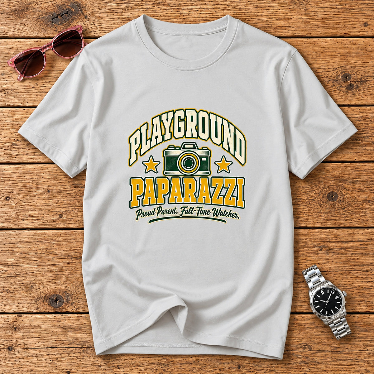 Playground Paparazzi Proud Parent T-Shirt - Ice Grey