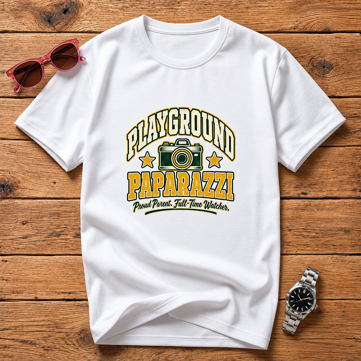 Playground Paparazzi Proud Parent T-Shirt - White