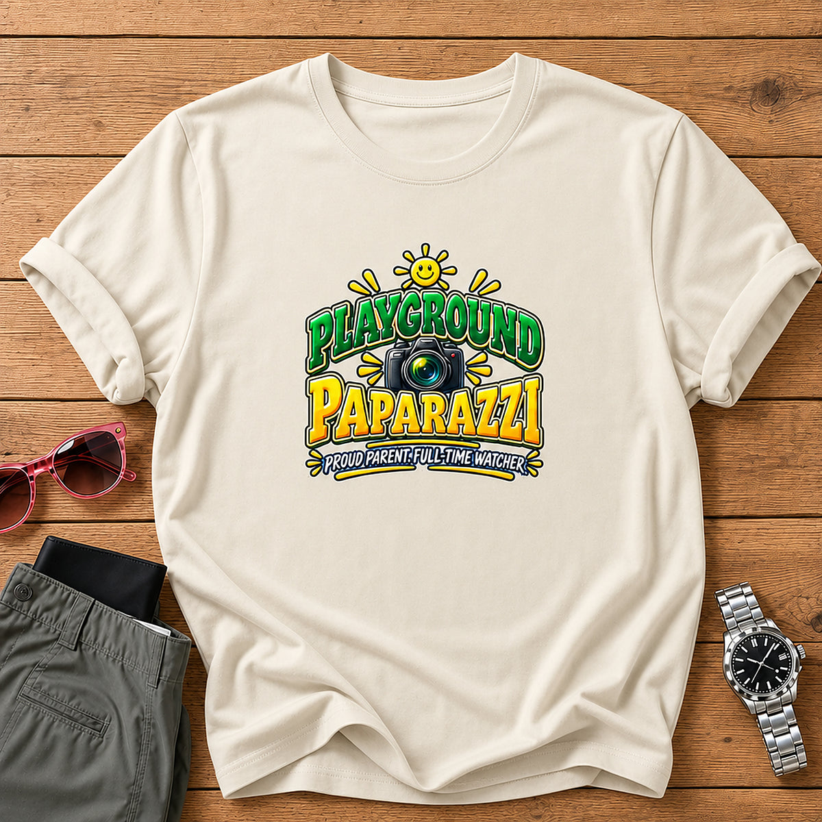 Playground Paparazzi Full-Time Watcher T-Shirt - Natural