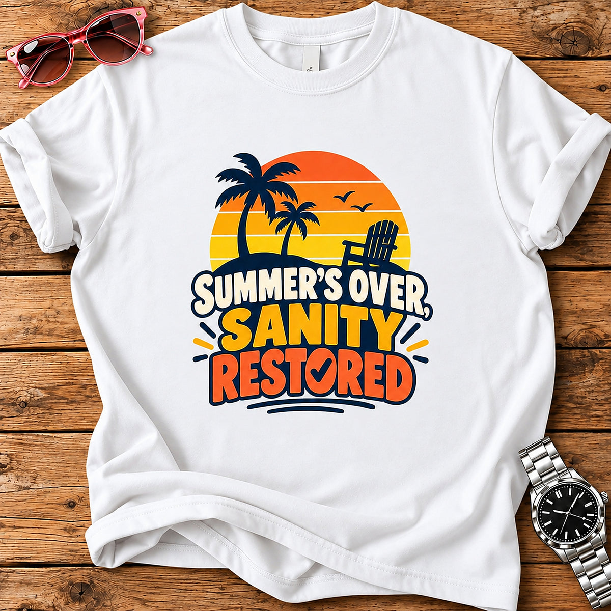 Summer's Over, Sanity Restored T-Shirt - White